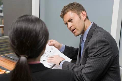 Discussion On A Blueprint Stock Photos