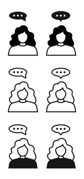 Discussion bubbles illustrating different styles of communication between w.. Stock Illustration