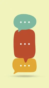 Discussion bubbles stack on a light background for message sharing in a digital Stock-Illustration