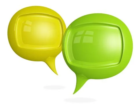 Discussion chat 3d speech bubbles Illustrazione stock