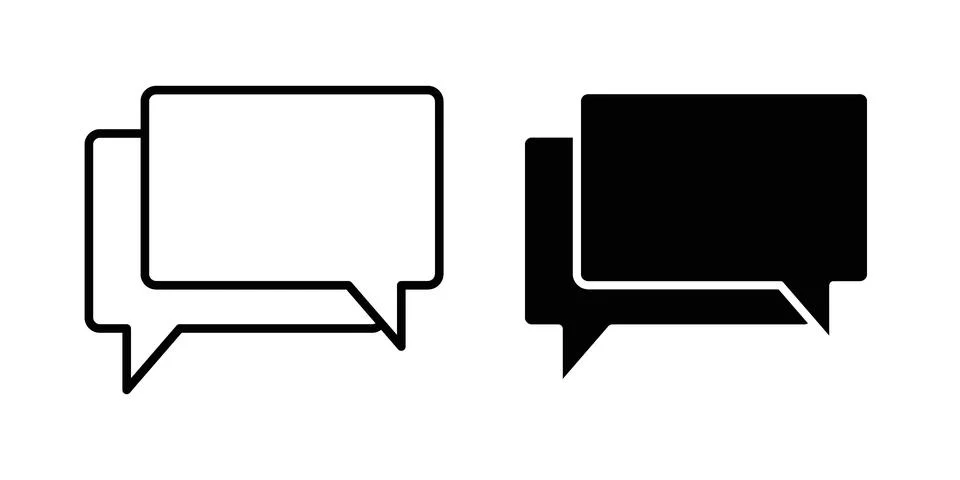 Discussion chat icon. Outline, flat icons Stock Illustration