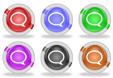 Discussion chat speech bubble web icon button Stock Illustration