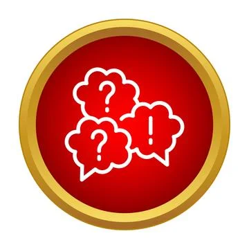 Discussion clouds indicating questions and answers icon Stock Illustration