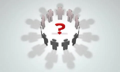 The discussion of complex issues (symbolic figures of people). 3D illustra... 스톡 사진