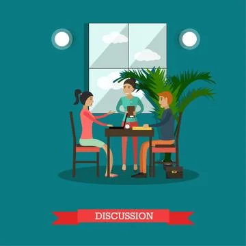 Discussion concept vector illustration in flat style Stock Illustration