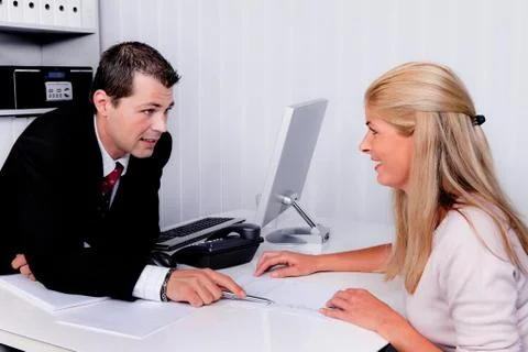 Discussion at a consultation Stock Photos
