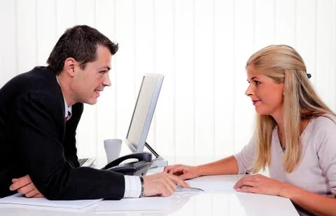 Discussion at a consultation Stock Photos