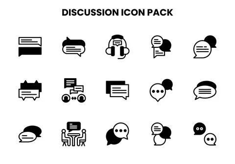 Discussion DuoTone Graphics Icons Pack Stock Illustration