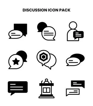 Discussion DuoTone Graphics Icons Pack Stock Illustration