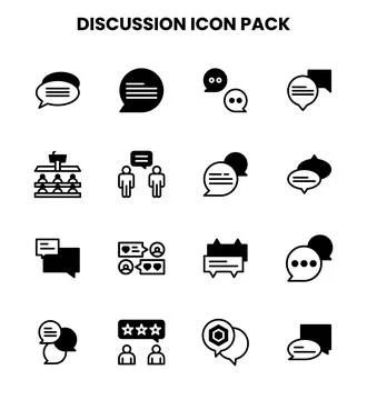 Discussion DuoTone Graphics Icons Pack Stock Illustration