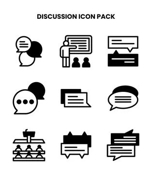 Discussion DuoTone Icons Pack Stock Illustration