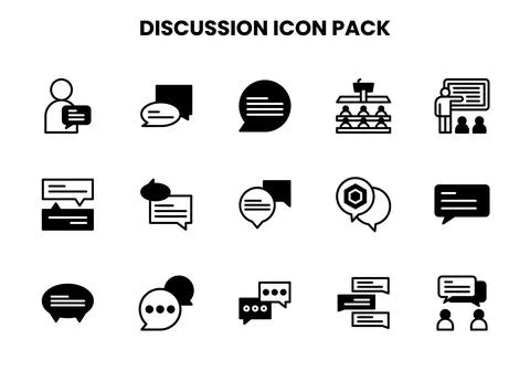Discussion DuoTone Vector Icons Pack Stock Illustration