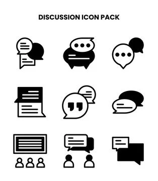 Discussion DuoTone Vector Icons Pack Stock Illustration
