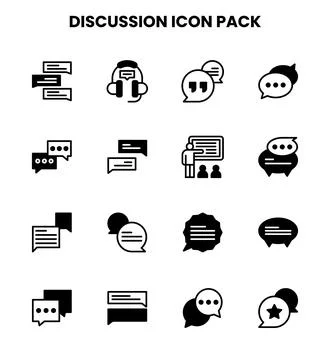 Discussion DuoTone Vector Icons Pack Stock Illustration