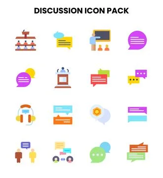 Discussion Flat Set Icons Pack イラスト素材