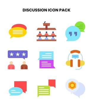 Discussion Flat UI Icons Pack Stock Illustration