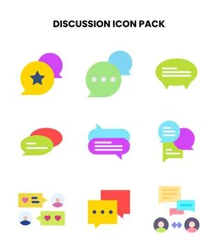 Discussion Flat UI Icons Pack Stock Illustration
