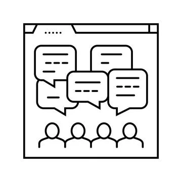 Discussion forum online learning platform line icon vector illustration Stock Illustration