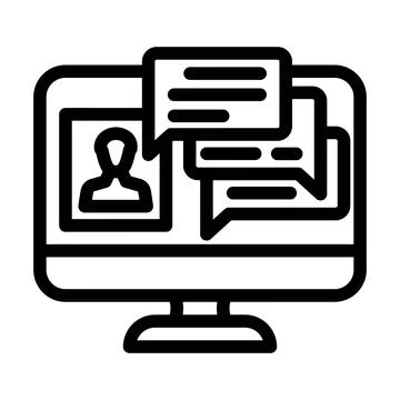 Discussion forum online learning platform line icon vector illustration Stock Illustration
