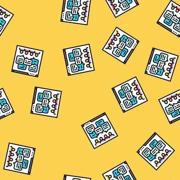 Discussion forum online learning platform vector seamless pattern Illustrazione stock