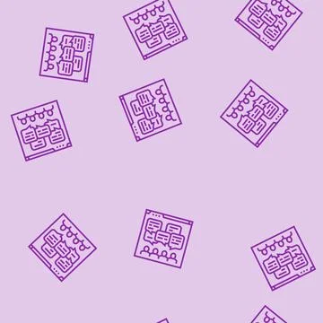Discussion forum online learning platform line seamless pattern Stock Illustration