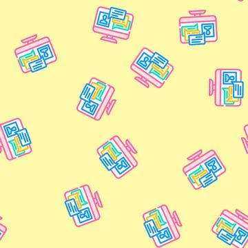 Discussion forum online learning platform vector seamless pattern Stock Illustration