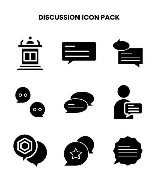 Discussion Glyph Design Icons Pack Stock Illustration