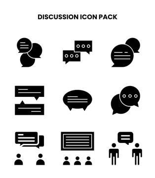 Discussion Glyph Icons Pack Ilustración de archivo