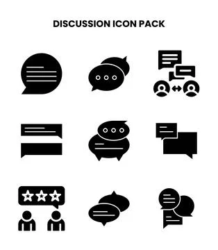 Discussion Glyph UI Icons Pack Stock Illustration