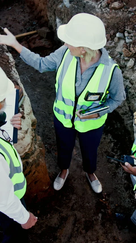 Discussion, group and contractor at construction site, development preparation Stock Footage 340457935