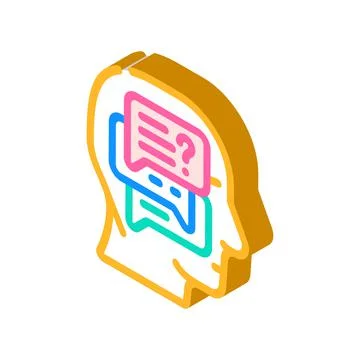 Discussion in head isometric icon vector illustration イラスト素材