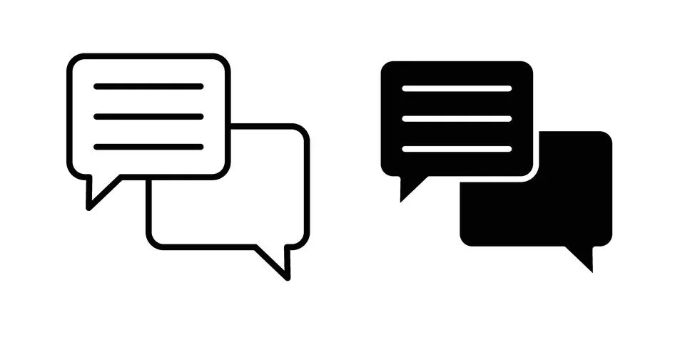 Discussion icon for design projects and web UI Stock Illustration