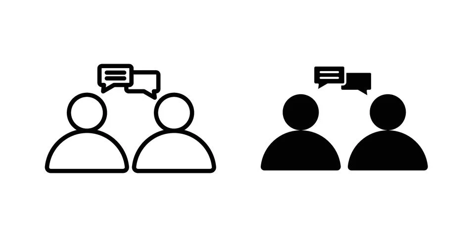 Discussion icon set. Vector EPS 10 Stock Illustration