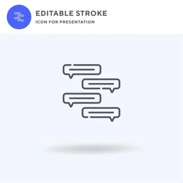 Discussion icon vector, filled flat sign, solid pictogram isolated on white Stock Illustration