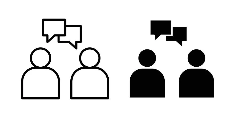 Discussion icon vector symbol graphics Stock Illustration