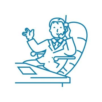 Discussion of an important issue linear icon concept. Discussion of an important Stock Illustration