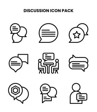 Discussion Line Bundle Icons Pack Stock Illustration
