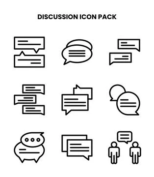 Discussion Line Bundle Icons Pack Stock Illustration