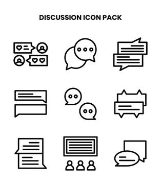 Discussion Line Bundle Icons Pack Stock Illustration