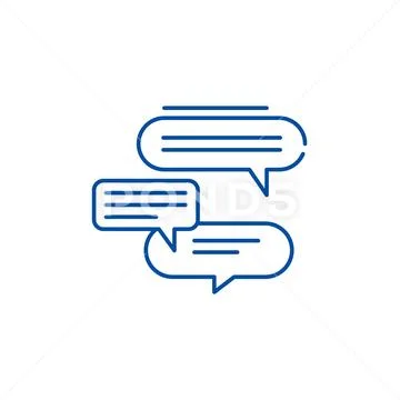 Discussion line icon concept. Discussion flat vector symbol, sign, outline Stock Illustration