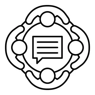 Discussion Line Icon 스톡 일러스트