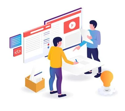 Discussion of making concepts for business projects Stock Illustration