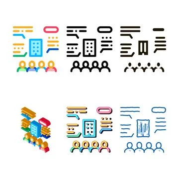 Discussion of modeling house icon vector outline concepts イラスト素材