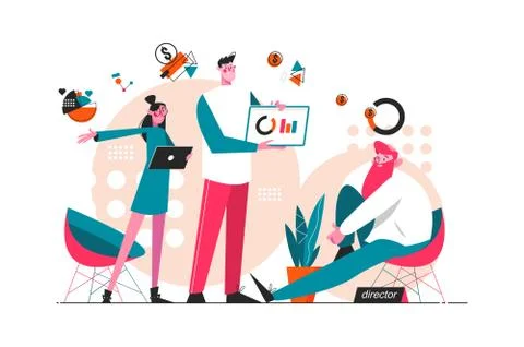 Discussion of new project Stock Illustration