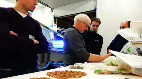 Discussion of scientists and experts in the testing laboratory Stock Footage 92863562