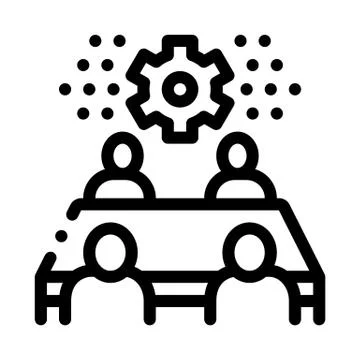 Discussion of settings by people icon vector outline illustration 库存插图