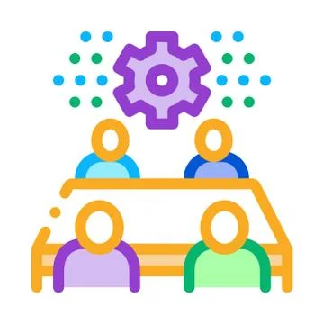 Discussion of settings by people icon vector outline illustration 库存插图