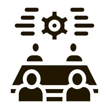 Discussion of settings by people icon Vector Glyph Illustration 库存插图