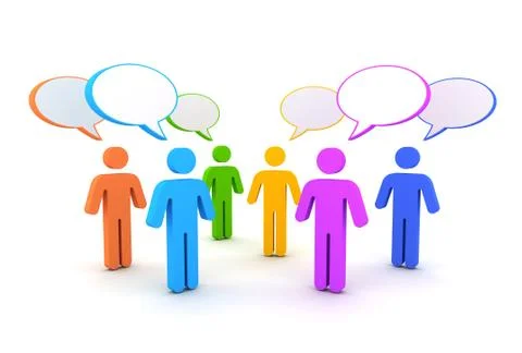 Discussion speech bubbles 3d illustration Stock Illustration