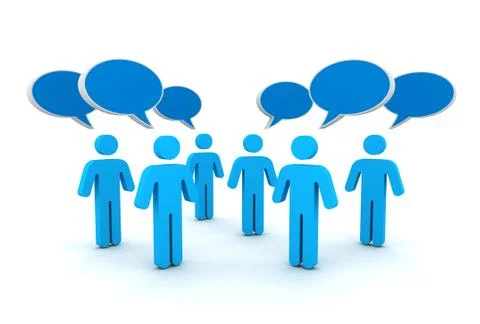 Discussion speech bubbles concept  3d illustration Stock Illustration